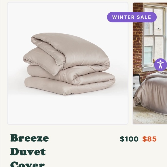 Buffy Breeze cooling duvet cover twin/twin XL color Oyster - Picture 4 of 7